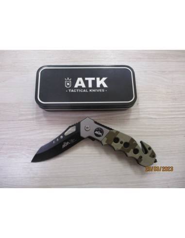 Couteau tactique ATK avec manche camouflage (pêche)