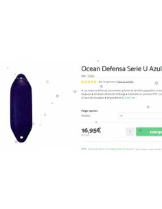 U2 fender utility ocean fender, 14x50 black