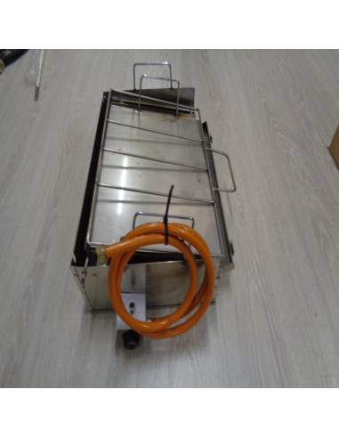 Stainless steel gas barbecue measures 50x35cm