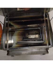Le barbecue à gaz en acier inoxydable mesure 50x35cm