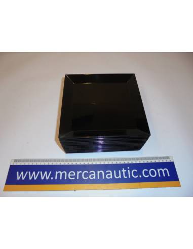 Black square plate 19x19cm melamine