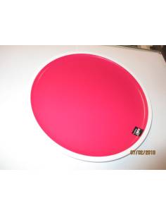 Assiette 22cm mélaminé blanc/grenadine