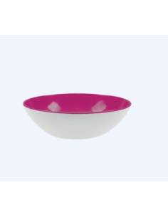 Saladier 24cm mélamine blanc/grenadine