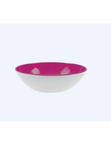 Saladier 24cm mélamine blanc/grenadine