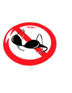 Forbidden to wear a bra sticker