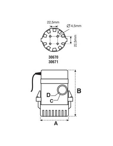 Pompes sous-marines 600gph 12v