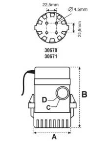 Pompes sous-marines 600gph 12v