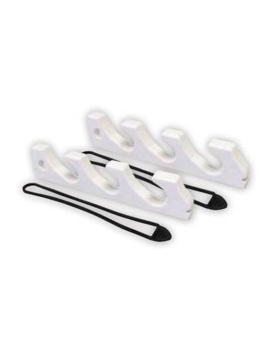 Soporte para la estiba de 3 cañas de pesca blanco
