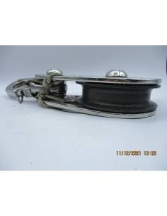 Polea inox LEWMAR 155HL c/mosqueton para cabo 24/30mm 2