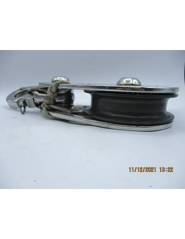 Polea inox LEWMAR 155HL c/mosqueton para cabo...