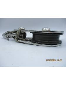 Polea inox LEWMAR 155HL c/mosqueton para cabo 24/30mm