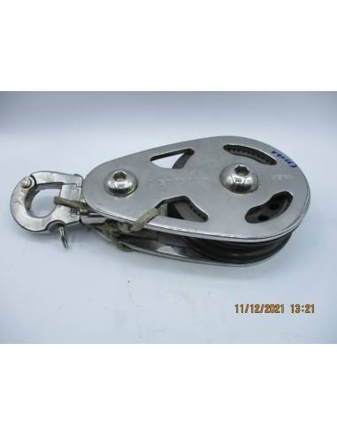 Polea inox LEWMAR 155HL c/mosqueton para cabo...