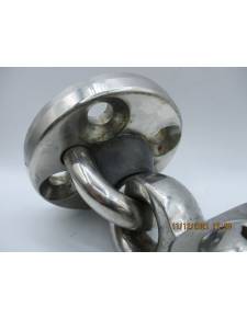 Polea inox LEWMAR 155HL + base redonda para cabo 24/30mm