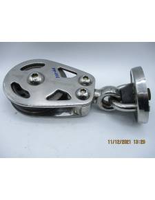 Polea inox LEWMAR 155HL + base redonda para cabo 24/30mm