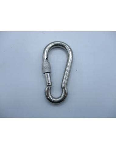 Mosqueton con ojo 100mm inox rosca