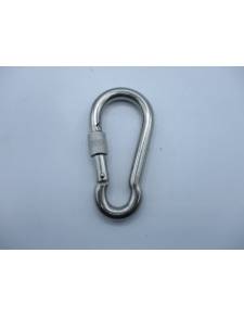 Mosqueton con ojo 100mm inox rosca