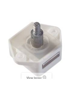 Bouton de verrouillage chrome d25 blanc complet 2