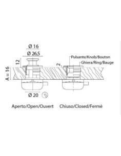 Pulsador cromo-perla d25 cerradura blanca completo