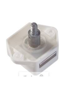 Pulsador cromo d25 cerradura blanca completo cuadrado