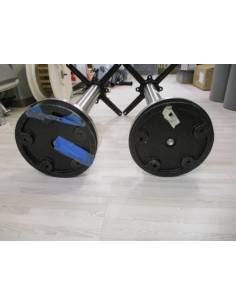 Fixed stainless steel table foot set with base L 73cm 2