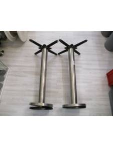 Set pied de table fixe inox avec socle L 73cm