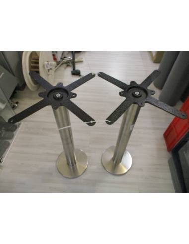 Set pied de table fixe inox avec socle L 73cm