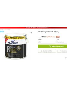 Antifouling Plastimo Racing 0,75LTS rojo