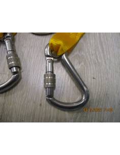 Double safety line 2mts + 1mts 3 carabiners