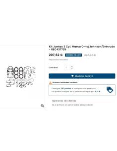 Gasket Kit 3 Cyl. Omc/Johnson/Evinrude Brand - REC437725