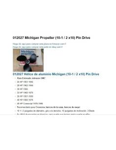 Hélice de aluminio Michigan 012027  (10-1 / 2 x10) Pin Drive