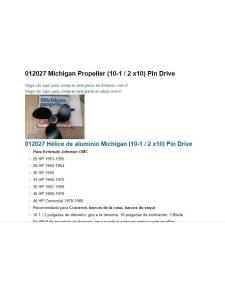 Michigan 012027 Hélice en aluminium (10-1/2 x10) Pin Drive
