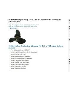 Hélice 012055 Michigan 10-1 / 2 x 11 Escape de buje pasante