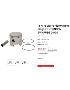 Piston SIERRA 18-4115 JOHNSON/EVINRUDE