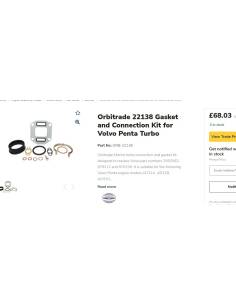 Kit de junta y conexión para Volvo Penta Turbo