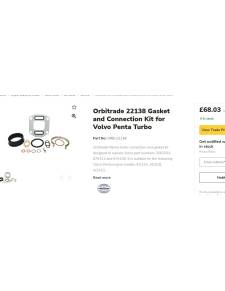 Kit di assemblaggio e connessione per Volvo Penta Turbo