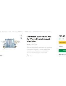 Orbitrade 22006 Kit de boulons pour collecteurs d'échappement Volvo