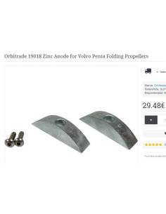 Anode en zinc Orbitrade 19018 pour hélices pliantes Volvo...