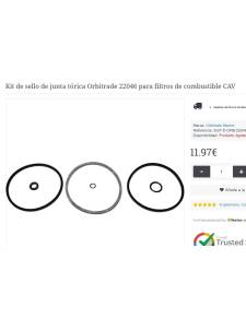 Orbitrade 22046 Kit de joints toriques pour filtres à carburant CAV