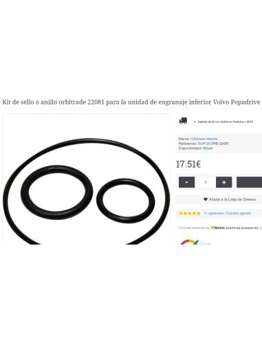 Orbitrade 22081 Kit guarnizione o anello per...