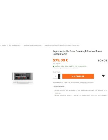 Reproductor De Zona Con Ampli?cación Sonos
