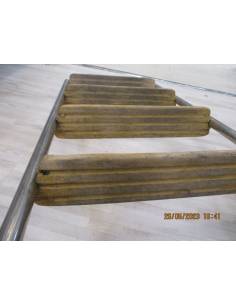 Teak stainless steel bathroom ladder 4 steps