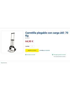 Folding wheelbarrow with useful load: 70 Kg
