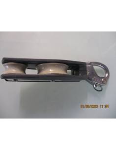 Polea violin doble LEWMAR mosqueton cabo 8/10mm