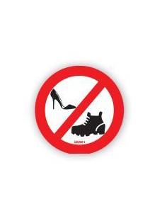 Autocollant interdit de porter des chaussures