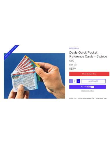 Cartes de référence rapide Davis ( set de 6 )
