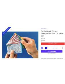Cartes de référence rapide Davis ( set de 6 )