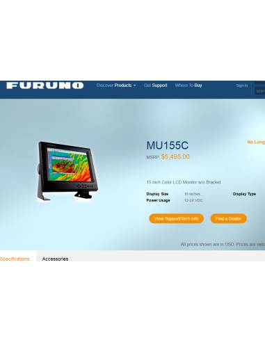 FURUNO MU-155C marine display NAVNET VX2 15