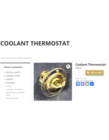 Cummins 0130-7255 Termostat