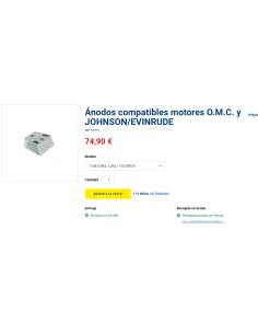 Ánodos compatibles motores O.M.C. y JOHNSON/EVINRUDE 2