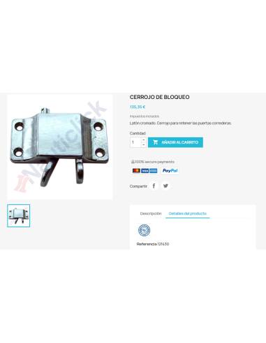Cerrojo de Bloqueo para Puertas Correderas
